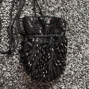 Chic Black Sequin Mini Bag